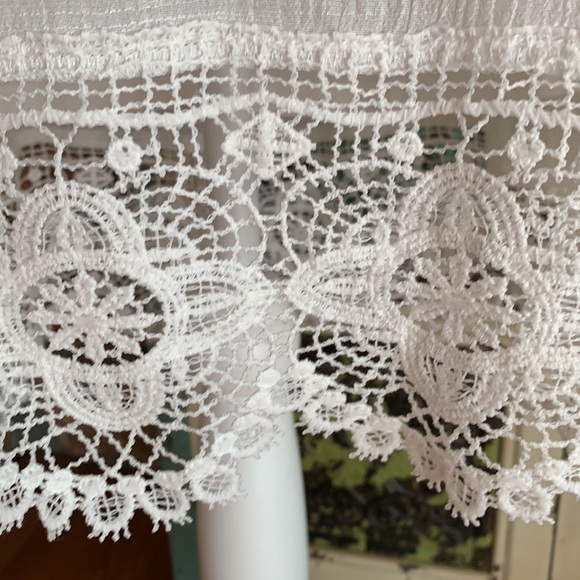 White Tunic Dress with Blue Embroidered Flowers - Picture 7 of 12